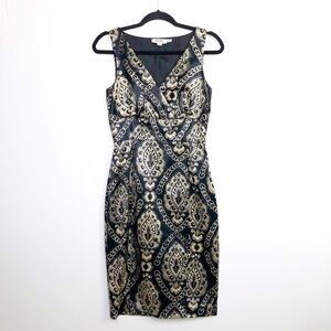 MOSCHINO jeans cream and black shift graphic print dress